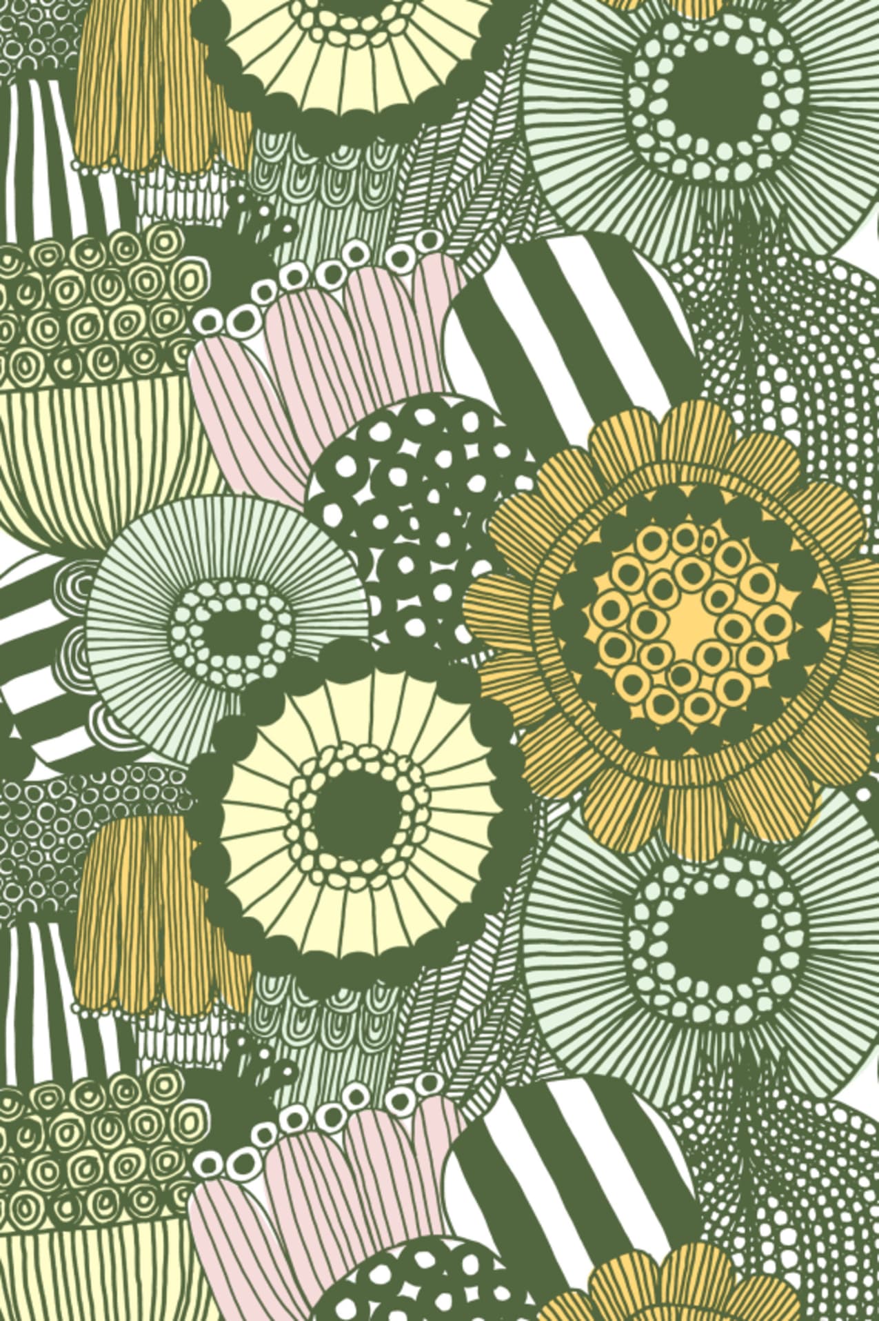 Marimekko - SIIRTOLAPUUTARHA -puuvilla vihreä - Eurokangas